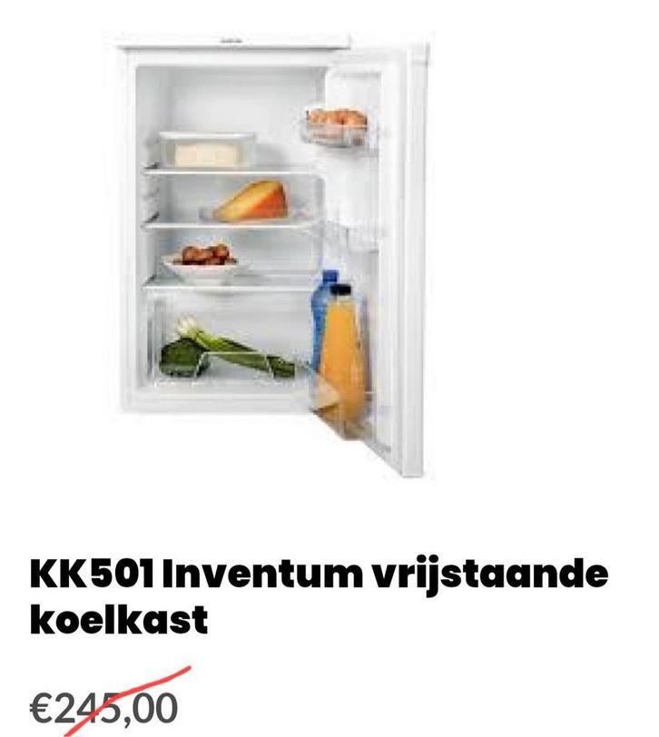 koelkast Inventum, Witgoed en Apparatuur, Koelkasten en IJskasten, Zo goed als nieuw, Zonder vriesvak, Ophalen