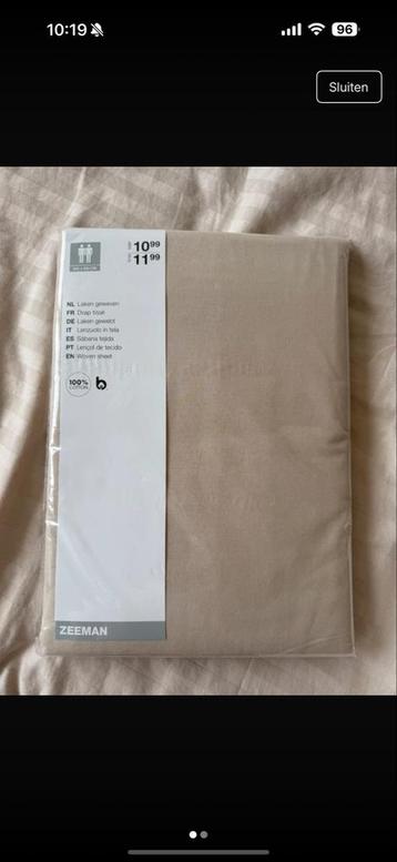 Beige Laken Zeeman - Nieuw in verpakking beschikbaar voor biedingen
