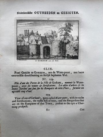 159 / Gorinchem Gorkum aan de Wal Kopergravure 1732 beschikbaar voor biedingen