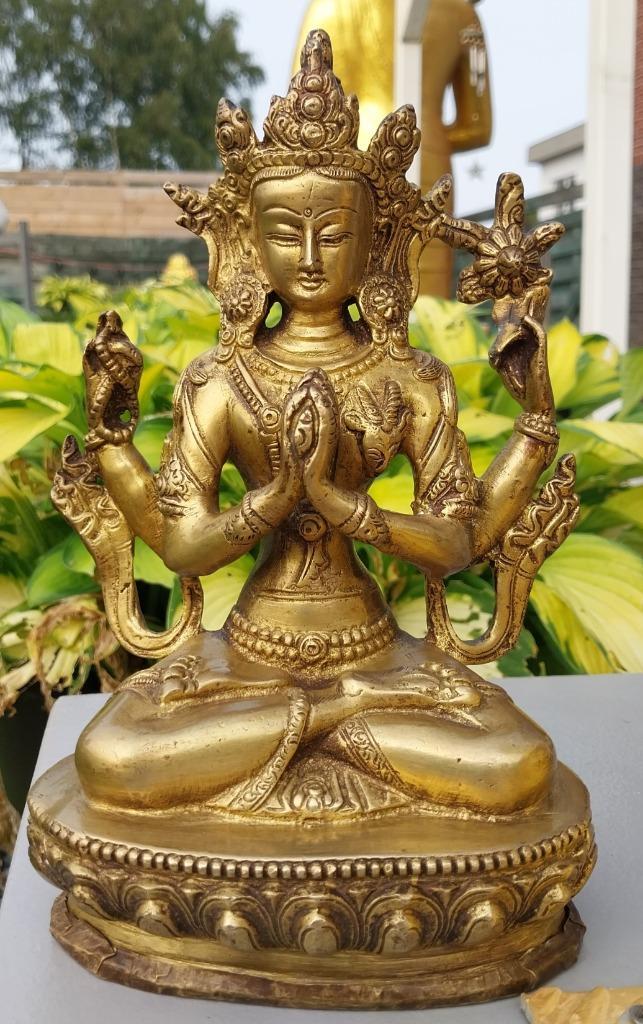 Chenrezig Boeddha Avalokiteshvara Beeld Tibet-Nepal, Huis en Inrichting, Woonaccessoires | Boeddhabeelden, Nieuw, Ophalen