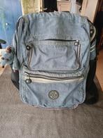 Kipling rugzak groot lichtblauw + aapje vintage, Gebruikt, 40 tot 50 cm, Ophalen of Verzenden, Blauw