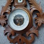 Zeer oude barometer en thermometer met mooi houtsnijwerk, Ophalen of Verzenden, Zo goed als nieuw