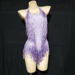 Dames paarse glitter bodysuit / jumpsuit festival outfit, Verzenden, Nieuw, Maat 38/40 (M), Overige thema's