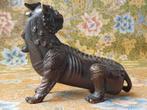 Prachtig zwaar antiek Oosters brons beeldje van een Foo dog., Antiek en Kunst, Ophalen of Verzenden