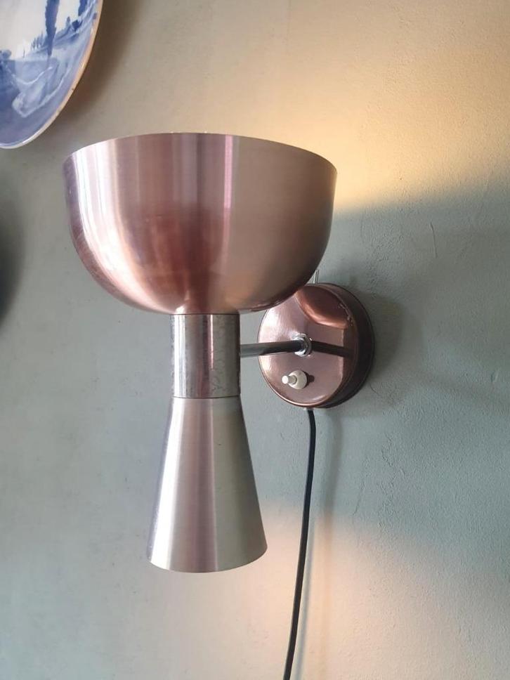 Herda diabolo jaren 60 wandlamp - koper/messing., Huis en Inrichting, Lampen | Wandlampen, Gebruikt, Metaal, Ophalen of Verzenden