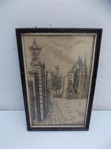 Lijsten wanddecoratie lijst begin 1900 paleis kerk potlood beschikbaar voor biedingen