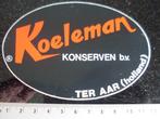 sticker Koeleman konserven ter aar logo conserven, Verzenden, Zo goed als nieuw, Bedrijf of Vereniging