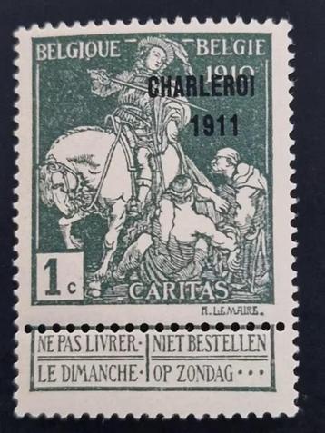 Belgie 1911- OBP 98 - Caritas, met opdruk "Charleroi 1911" beschikbaar voor biedingen