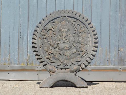 Ornament Ganesha - vol steen - donkergrijs, Tuin en Terras, Tuinbeelden, Nieuw, Overige typen, Steen, Ophalen of Verzenden