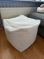 Witte ribcord poef van de Intratuin (zgan!!), Ophalen, Minder dan 50 cm, Vierkant, Minder dan 50 cm