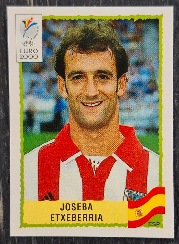 Panini sticker Joseba Etxeberria - Spanje, EK 2000, Hobby en Vrije tijd, Stickers en Plaatjes, Zo goed als nieuw, Sticker, Ophalen of Verzenden