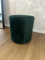 Groene poef velvet, Ophalen, Zo goed als nieuw, Rond