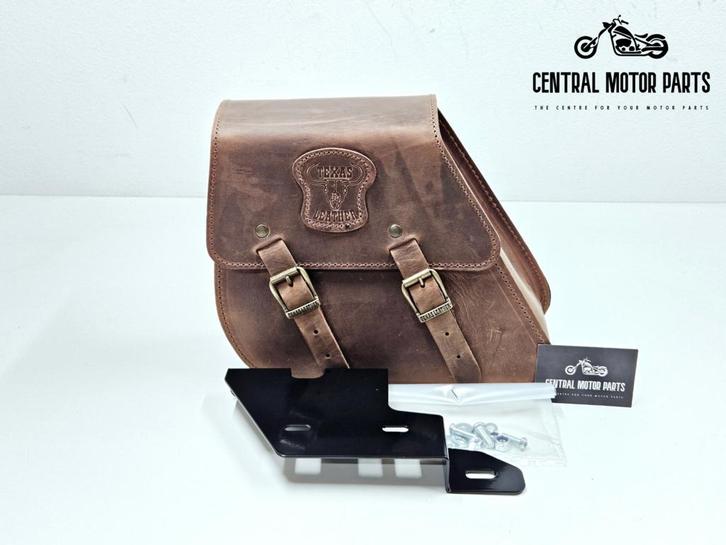 Bruin lederen Swingarm Tas + hardware Dyna 1991-2017, Motoren, Onderdelen | Harley-Davidson, Nieuw, Ophalen of Verzenden