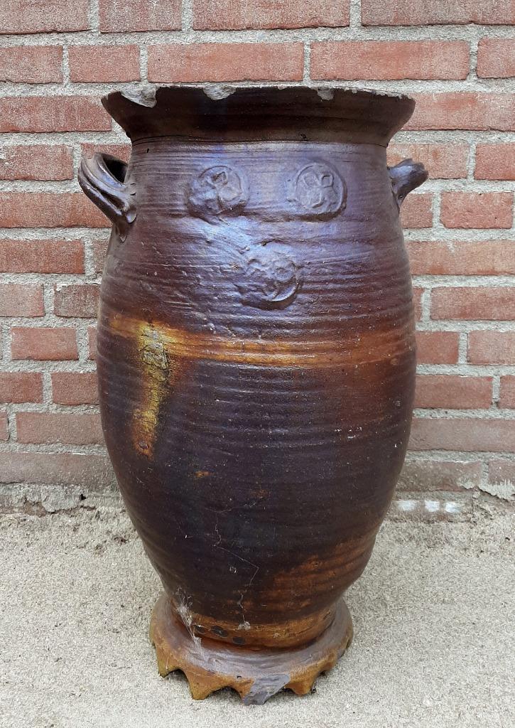 Antieke plantenvaas voor binnen. 59 cm. hoog x 30 cm. doorsn, Tuin en Terras, Bloembakken en Plantenbakken, Gebruikt, Steen, Binnen