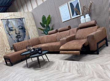 ZGAN De Bommel Cognac Hoekbank - Elektrische Loungen - 372cm beschikbaar voor biedingen