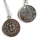 Bijzondere Zodiac / Pentagram / Esoterie Amulet Pagan, Nieuw, Overige materialen, Zilver, Ophalen