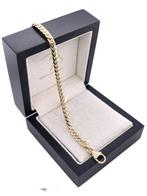Massief Gouden Gourmet Schakelarmband - 19.5 cm, Ophalen, -, Zo goed als nieuw, Info@tiemanjuweliers.nl
