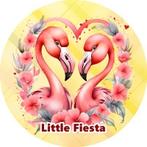 L258 ouwel flamingo 20x4,7cm eetbare cupcake rondjes vers, Ophalen of Verzenden, Nieuw, Cupcakes, Versiering