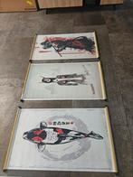 Japanse Art Scrolls - Set van 3, Ophalen, Minder dan 50 cm, Nieuw, Print