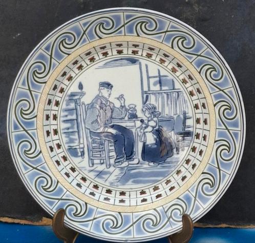 Pijp rokende man. Wandbord. Franz Anton Hehlem.  Ca 1920., Antiek en Kunst, Antiek | Wandborden en Tegels, Ophalen