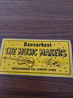 1373 Vintage Sticker Dansorkest The Music Makers, Verzamelen, Ophalen of Verzenden, Gebruikt, Reclamebord