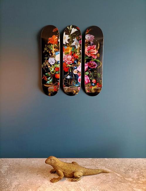 David de Heem (after) - Triptych Skateboard, Antiek en Kunst, Kunst | Designobjecten, Ophalen of Verzenden