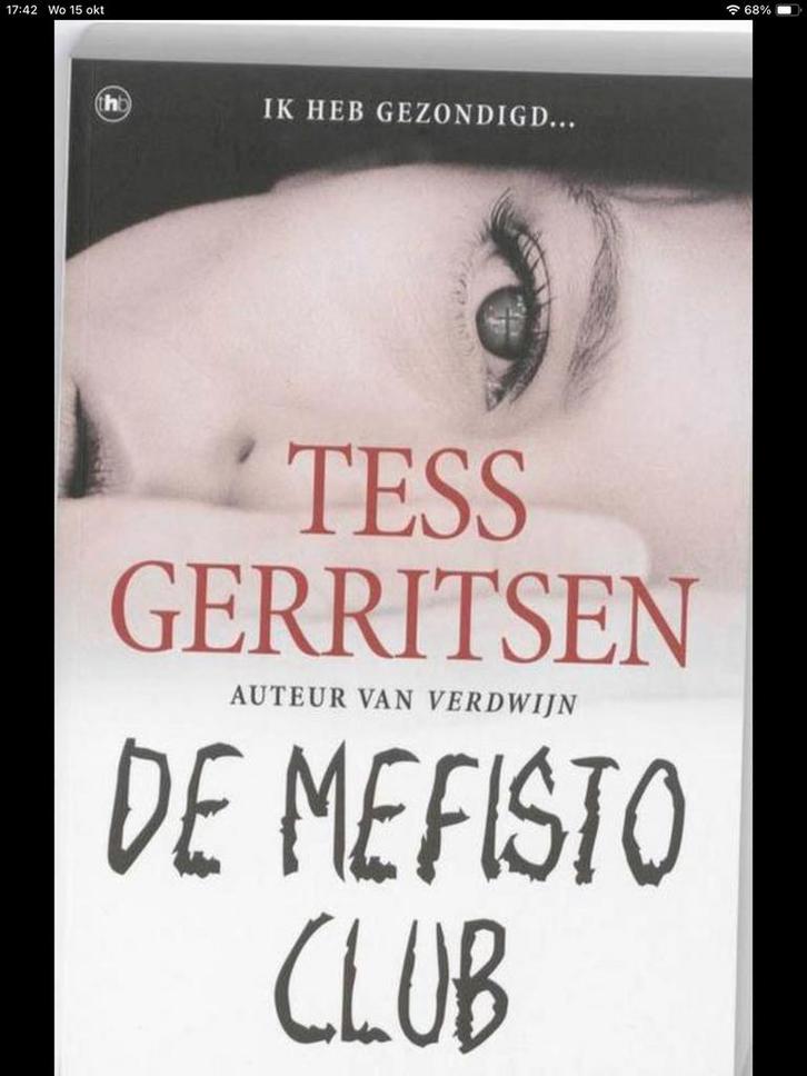 De Mefisto club - Tess Gerritsen., Boeken, Thrillers, Zo goed als nieuw, Nederland, Ophalen of Verzenden