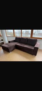 Suede bank bruin, Ophalen, Hoekbank, 300 cm of meer, 75 tot 100 cm