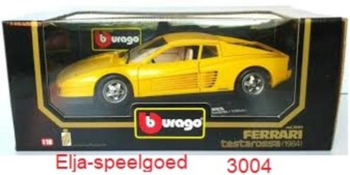 Bburago Ferrari 1:18 Testarossa 1984 GEEL modelauto 3004, Hobby en Vrije tijd, Modelauto's | 1:18, Nieuw, Auto, Bburago, Ophalen of Verzenden