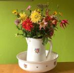 Lampet kan en schaal met bloemmotief, Ophalen of Verzenden, Zo goed als nieuw, Rond