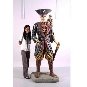 Piraten beeld 198 cm - levensecht piratenbeeld skeleton beschikbaar voor biedingen