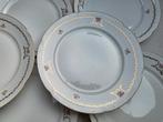 Zes eet dinerborden borden bloempje gouden rand, Antiek en Kunst, Antiek | Servies compleet, Ophalen of Verzenden