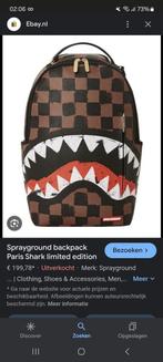 Sprayground backpack Paris Shark limited edition, Sieraden, Tassen en Uiterlijk, Tassen | Rugtassen, Overige merken, Ophalen of Verzenden