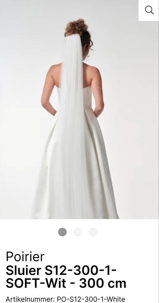 Poirier sluier, 300 cm, wit, Kleding | Dames, Trouwkleding en Trouwaccessoires, Nieuw, Accessoires, Wit, Ophalen of Verzenden