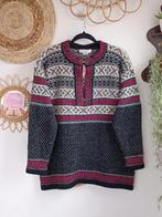 Vintage norway noorse style wollen trui vest ijslandse 80s, Zwart, Niet ingevuld, Ophalen of Verzenden, Zo goed als nieuw