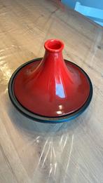 Tajine Le Creuset Oranjerood 31 cm, Huis en Inrichting, Keuken | Potten en Pannen, Ophalen of Verzenden, Zo goed als nieuw, Gietijzer