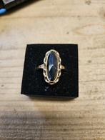 Gouden ring met hematiet maat 18, Ophalen of Verzenden, Zo goed als nieuw, 17 tot 18, Met edelsteen