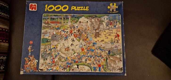 Jan van Haasteren Puzzel – 1000 stukjes – dierentuin, Hobby en Vrije tijd, Denksport en Puzzels, Gebruikt, 500 t/m 1500 stukjes