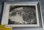 FRAAIE ETS HAVENTJE IN DE STAD * GENT of Leiden ? *, Antiek en Kunst, Kunst | Etsen en Gravures, Verzenden