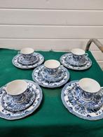 -	Kop en schotel en ontbijtbord lange lijs vintage, Huis en Inrichting, Keuken | Servies, Ophalen of Verzenden, 'T Olde Gre-j
