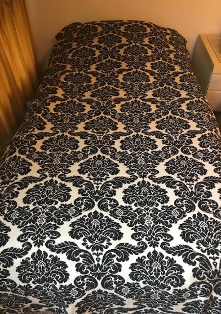 Sprei, zwart-wit, vintage, zware stof, Huis en Inrichting, Stoffering | Gordijnen en Lamellen, Gebruikt, Minder dan 100 cm, 150 tot 200 cm