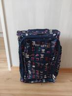 Koffer / Trolley donkerblauw met vlinders, Sieraden, Tassen en Uiterlijk, Koffers, Overige materialen, Wieltjes, 35 tot 45 cm