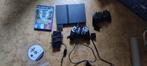 PlayStation 2 incl controllers en spellen, Ophalen, Met games, Zwart, Met 2 controllers