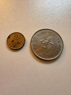 2 munten Brits Hong Kong 1 dollar en 5 cent, Postzegels en Munten, Verzenden, Zuidoost-Azië
