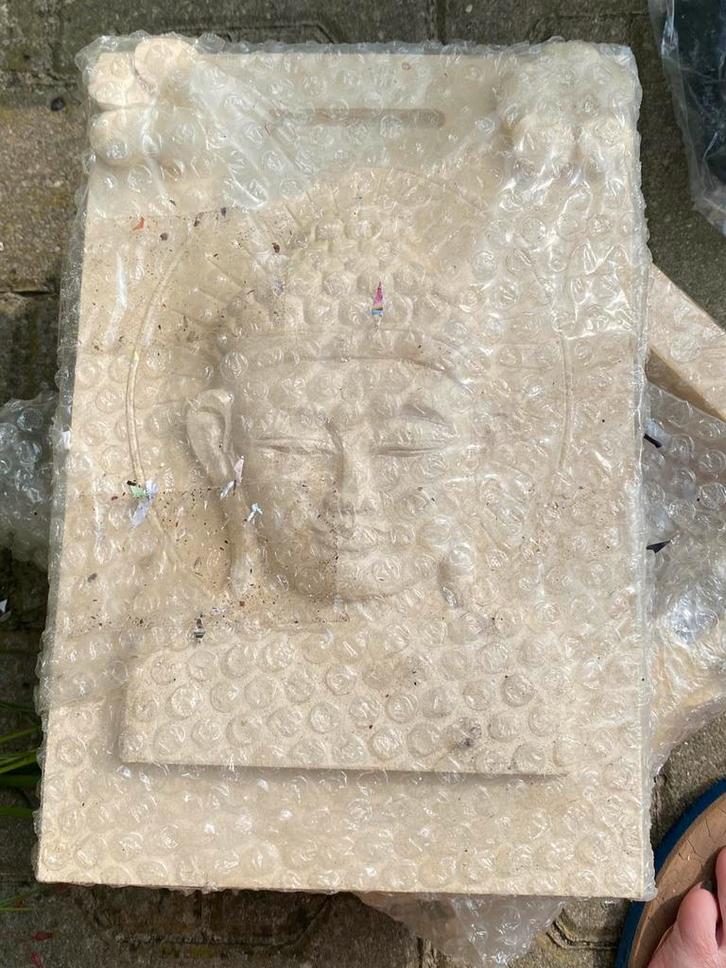 Fontein Marmer Boeddha waterornament, Tuin en Terras, Waterpartijen en Fonteinen, Nieuw, Fontein, Ophalen of Verzenden