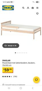 Ikea kinderbed, Gebruikt, Wit, Hout, Eenpersoons
