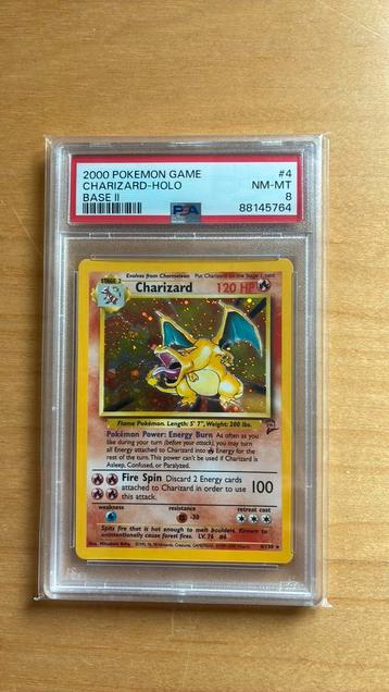 4/130 Charizard base ll - HOLO - PSA 8 beschikbaar voor biedingen