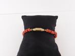 Bloedkoralen armband met gouden slot                     D20