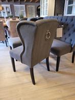 ACTIE Landelijke Eetkamerbank 150 + 2 Stoelen Daisy Antracie, Ophalen of Verzenden, Nieuw, Stof, Landelijke eetkamerstoelen eetkamerbank stof ranch antraciet
