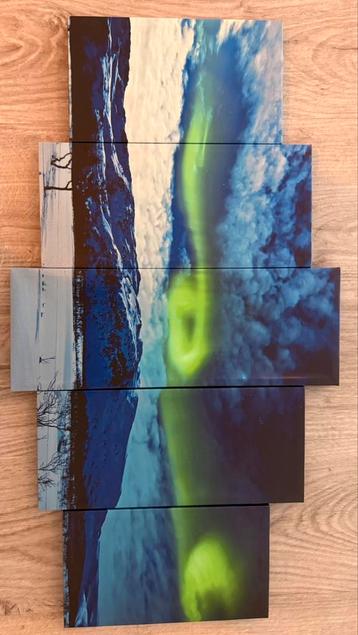 5-delig canvas schilderij – Noorderlicht beschikbaar voor biedingen